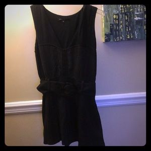 Black mini belted dress